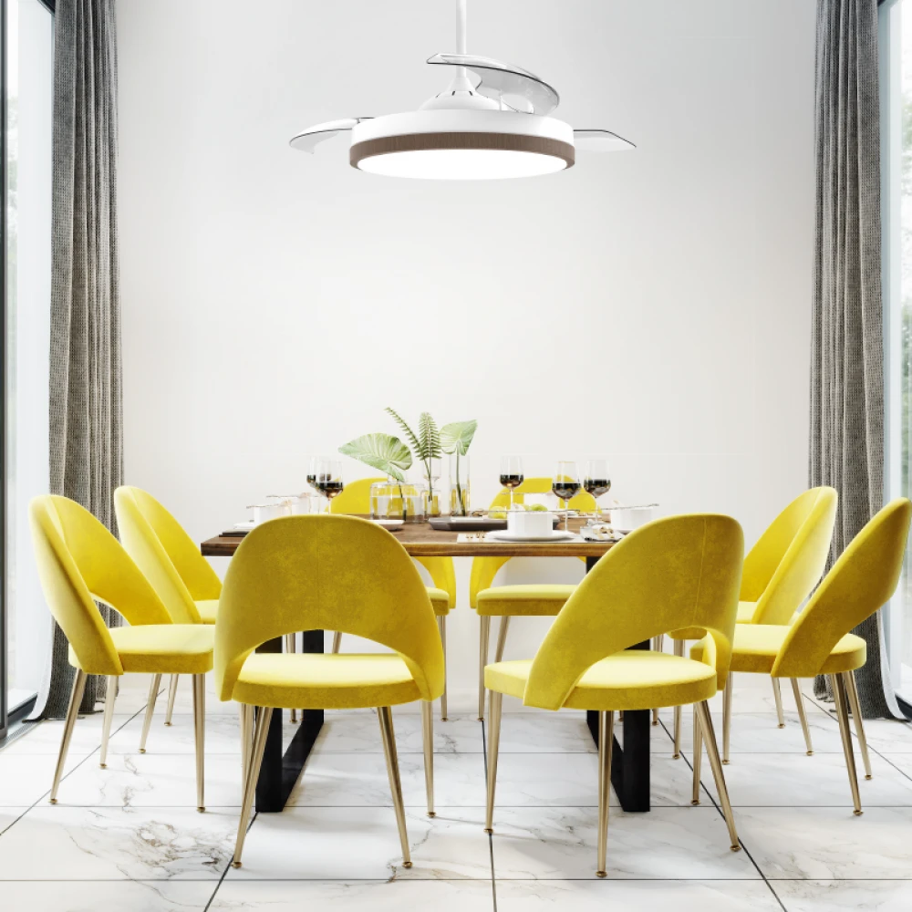 ΑΝΕΜΙΣΤΗΡΑΣ ΟΡΟΦΗΣ ΦΩΣ DIMMABLE Φ106ΕΚ DC35W 3 ABS ΔΙΑΦΑΝΑ ΠΤΕΡΥΓΙΑ ΤΗΛΕΧΕΙΡΙΣΤΗΡΙΟ 2 ΑΝΑΡΤ:13&25EK ACA