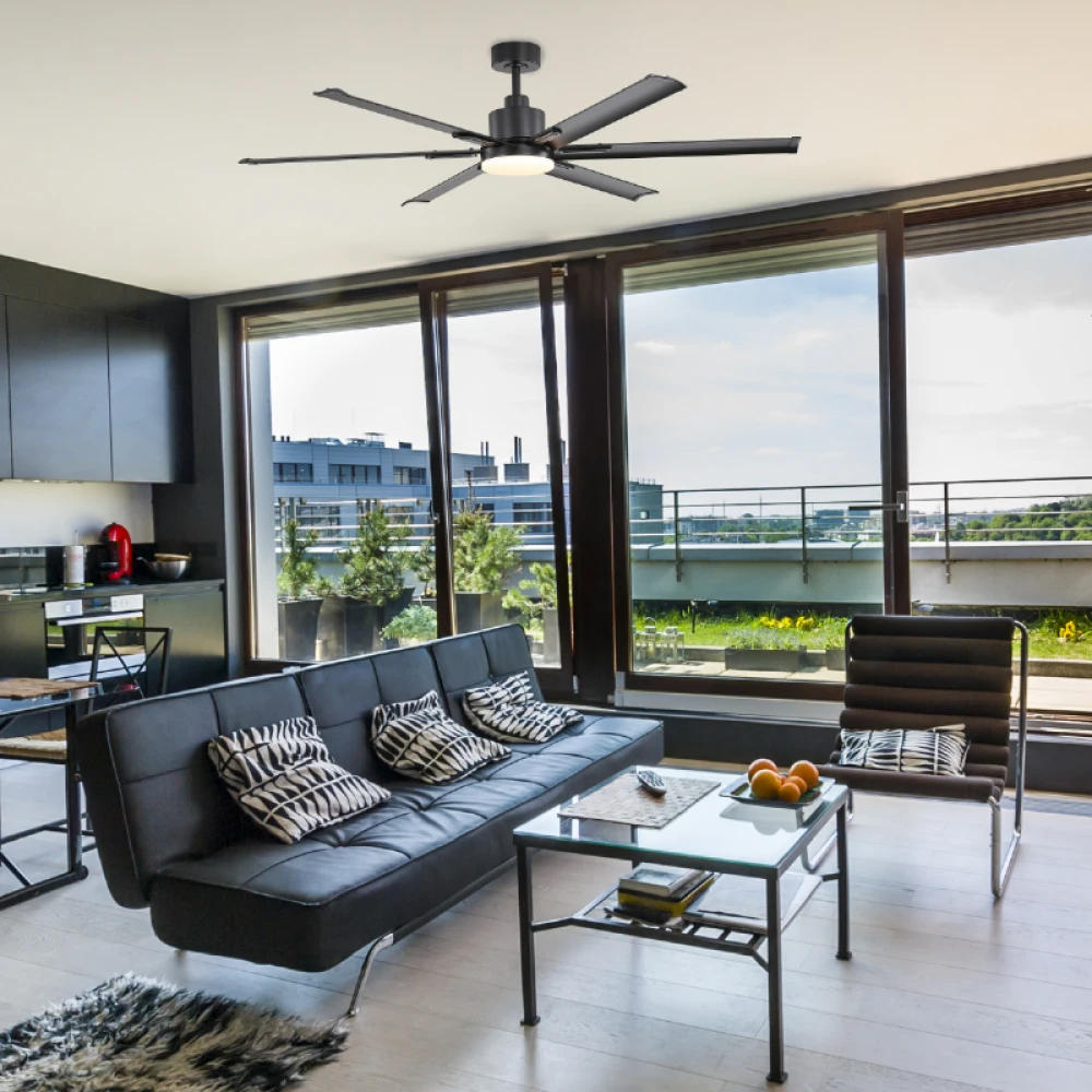 ΑΝΕΜΙΣΤΗΡΑΣ ΟΡΟΦΗΣ DIMMABLE DC45W Φ165 6 ΜΑΥΡΑ ΠΤΕΡΥΓΙΑ ΑΛΟΥΜΙΝΙΟΥ ΜΕ ΤΗΛΕΧΕΙΡΙΣΤΗΡΙΟ ΑΝΑΡΤ: 15&25ΕΚ ACA