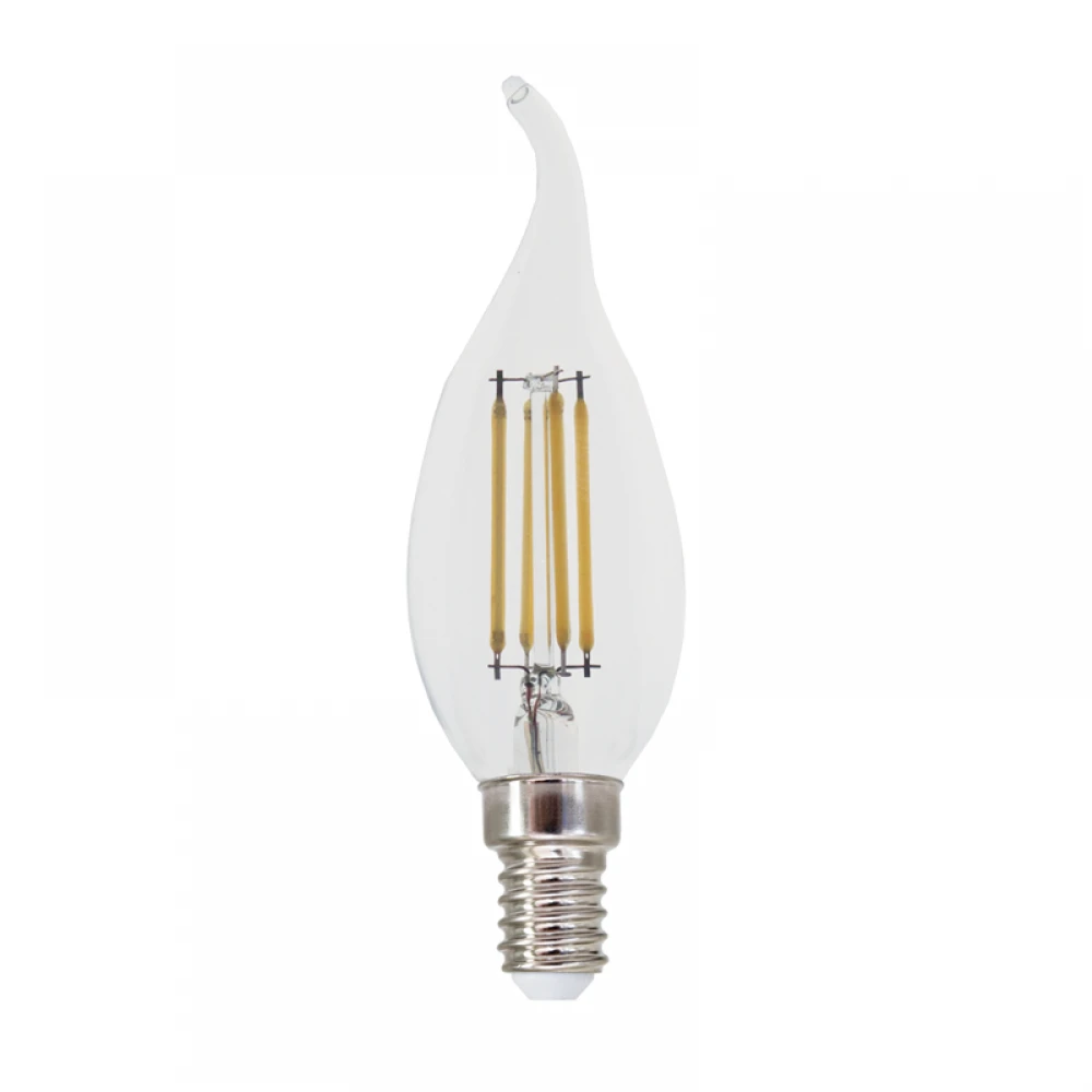 LED FILAMENT E14 DIM C35 AMBER WITH TIP 5W 2700K 230V AC 620LM RA80 - Diolamp 