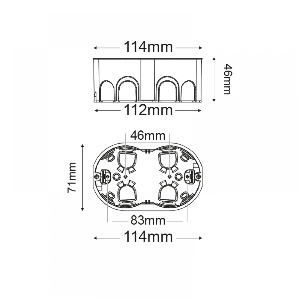 FL.MOUNT.JUNCT.HOLLOW WALLS BOX 3 MODULES ACA