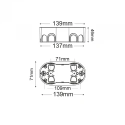 FL.MOUNT.JUNCT.HOLLOW WALLS BOX 4 MODULES ACA