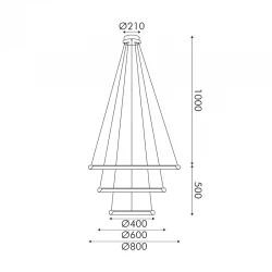 ΚΡΕΜΑΣΤΟ Φ/Σ LED 60W 4800LM CCT IP20 ΧΡΥΣΟ ΜΕΤΑΛΛΙΚΟ + ΑΚΡΥΛΙΚΟ - ACA
