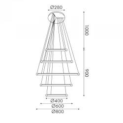 ΚΡΕΜΑΣΤΟ Φ/Σ LED 80W 6400LM CCT IP20 ΧΡΥΣΟ ΜΕΤΑΛΛΙΚΟ + ΑΚΡΥΛΙΚΟ - ACA