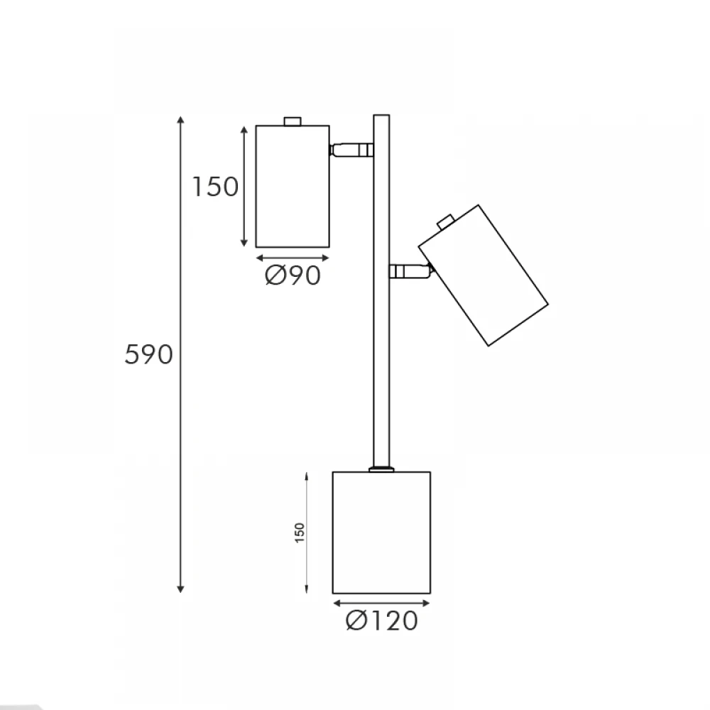 ΕΠΙΤΡΑΠΕΖΙΟ ΜΑΥΡΟ ΜΕΤΑΛΛΟ D12*H59cm 2ΧΕ27 KENNETH ACA