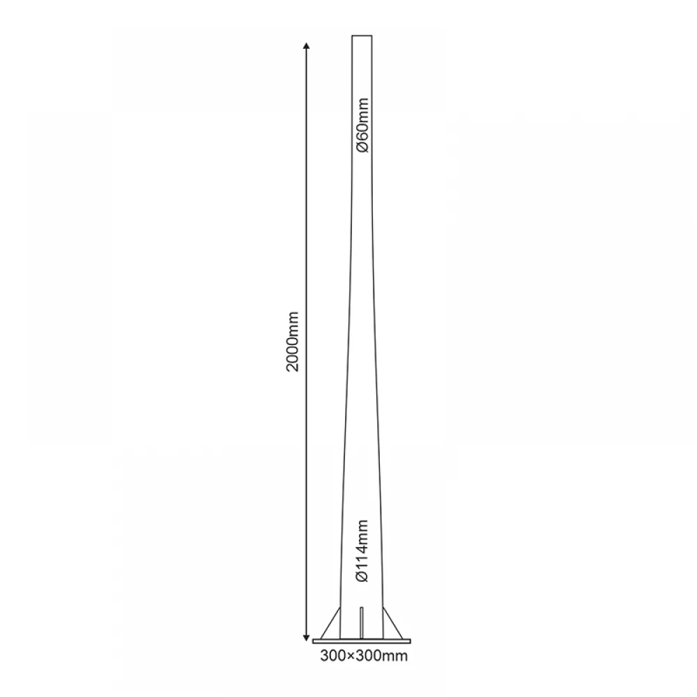 ΚΟΛΩΝΑ ΧΑΛΥΒΔΙΝΗ Φ60/114 2 ΜΕΤΡΩΝ 2,5mm ΚΩΝΙΚΗ ME ΘΥΡΙΔΑ ΕΠΙΣΚΕΨΗΣ RAL 7016 ACA