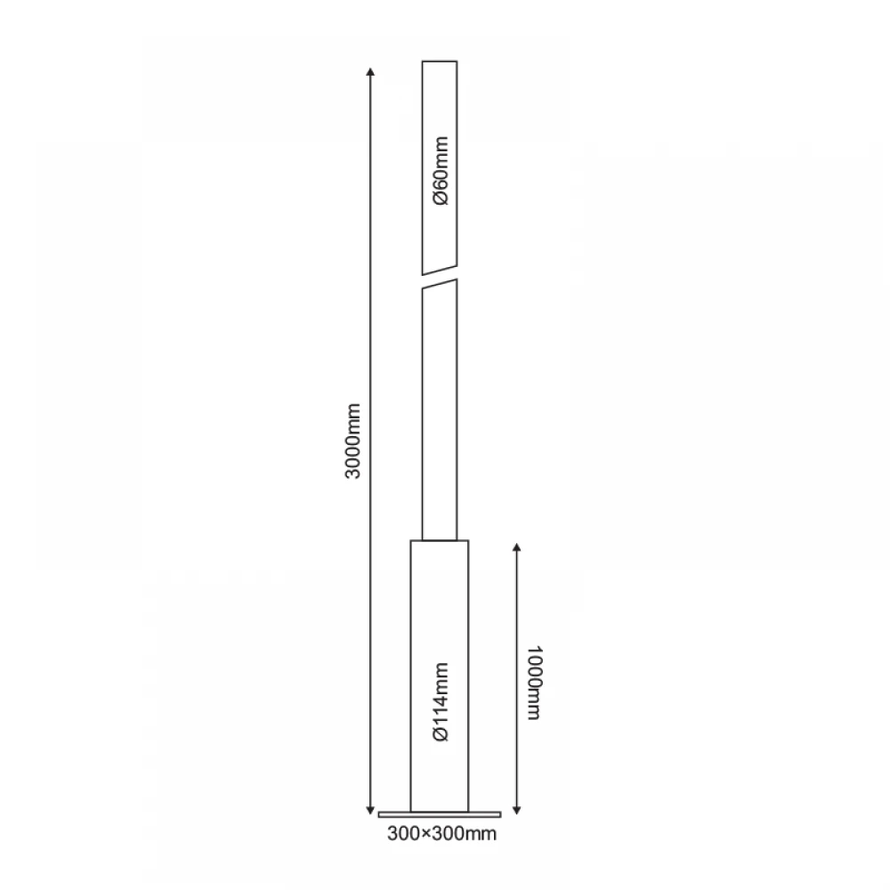 ΚΟΛΩΝΑ ΧΑΛΥΒΔΙΝΗ Φ60/114 3 ΜΕΤΡΩΝ 3mm ME ΘΥΡΙΔΑ ΕΠΙΣΚΕΨΗΣ RAL 7016 ACA