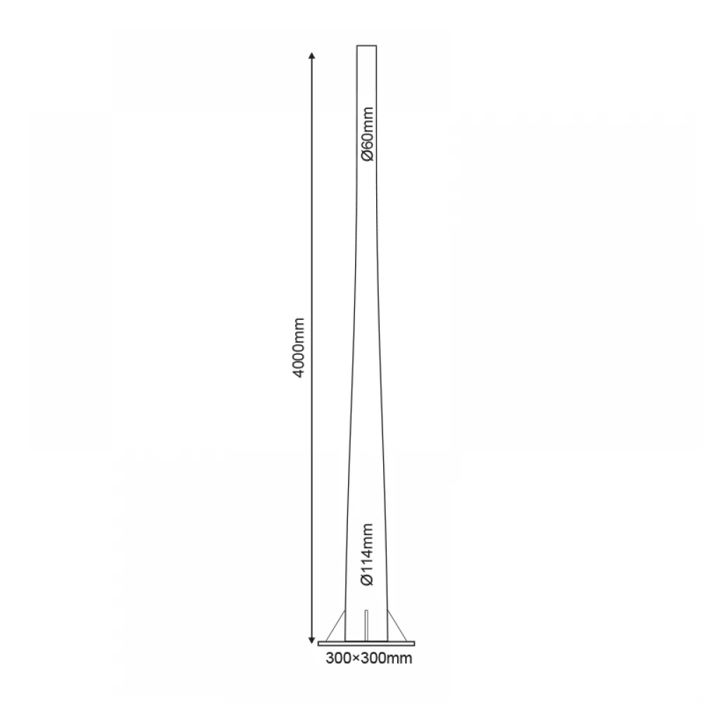 ΚΟΛΩΝΑ ΧΑΛΥΒΔΙΝΗ Φ60/Φ114 4ΜΕΤΡΩΝ  3mm ΚΩΝΙΚΗ ME ΘΥΡΙΔΑ ΕΠΙΣΚΕΨΗΣ RAL 7016 ACA