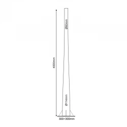 ΚΟΛΩΝΑ ΧΑΛΥΒΔΙΝΗ Φ60/Φ114 4ΜΕΤΡΩΝ  3mm ΚΩΝΙΚΗ ME ΘΥΡΙΔΑ ΕΠΙΣΚΕΨΗΣ RAL 7016 ACA