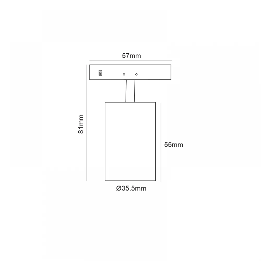 ΜΙΝΙ ΜΑΥΡΟ ΜΑΓΝΗΤΙΚΟ ΣΠΟΤ 24V DC 5W 4000K 530LM 24° RA90 5YRS Φ35,5*55(81)ΜΜ ACA