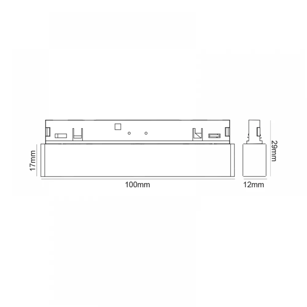 ΜΙΝΙ ΜΑΥΡΟ ΜΑΓΝΗΤΙΚΟ ΦΩΤΙΣΤΙΚΟ 24V DC 5W 4000K 250LM 36° RA90 5YRS L100ΜΜ ACA