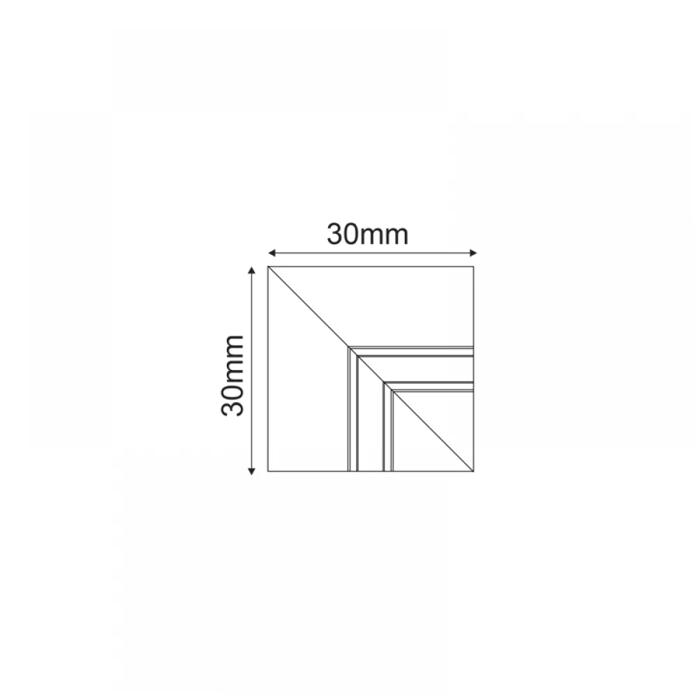 ΜΑΥΡΗ ΕΣΩΤΕΡΙΚΗ ΓΩΝΙΑ 90° ΓΙΑ ΜΙΝΙ ΜΑΓΝΗΤΙΚΗ ΡΑΓΑ TRIMLESS ΤΜΤ*ΜΒ ACA