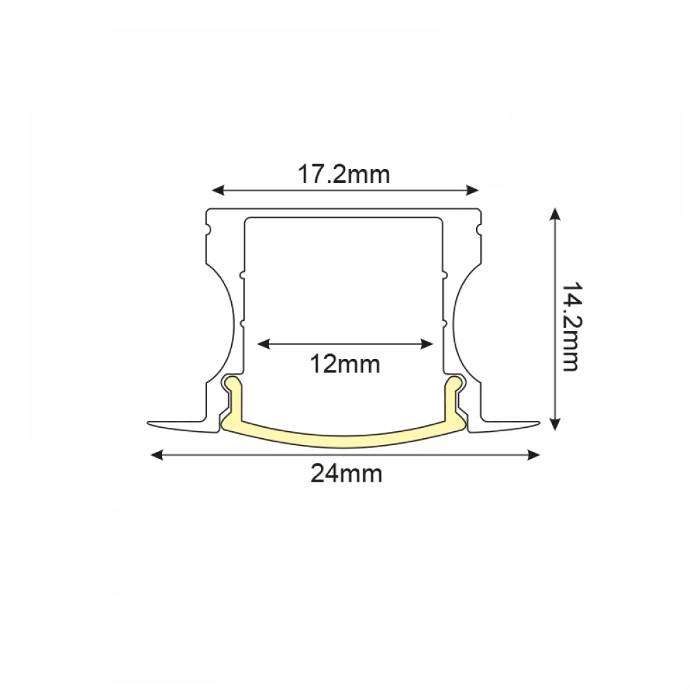 HAZEL ΠΡΟΦΙΛ ΑΛΟΥΜΙΝΙΟΥ P115U ME ΟΠΑΛ PC ΚΑΛΥΜΜΑ 2m/pc ACA
