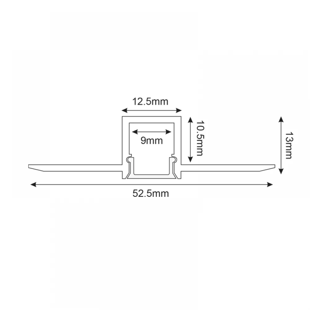ΕΥΚΑΜΠΤΟ TRIMLESS ΠΡΟΦΙΛ ΑΛΟΥΜΙΝΙΟΥ P121FL ΜΕ ΟΠΑΛ ΚΑΛΥΜΜΑ ΣΙΛΙΚΟΝΗΣ 2m/pc ACA