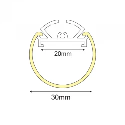 VELOR ULTRA MINI ΠΡΟΦΙΛ ΑΛΟΥΜΙΝΙΟΥP230 ΜΕ ΟΠΑΛ PC ΚΑΛΛΥΜΑ Φ30 2m/pc ACA