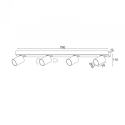 ΕΠΙΤΟΙΧΟ Φ/Σ 4XGU10 ΛΕΥΚΟ ΑΛΟΥΜΙΝΙΟ 76Χ7Χ11CM ELITIS ACA