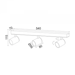 ΕΠΙΤΟΙΧΟ Φ/Σ 3XGU10 ΛΕΥΚΟ ΑΛΟΥΜΙΝΙΟ 54Χ7Χ12CM DISCO ACA