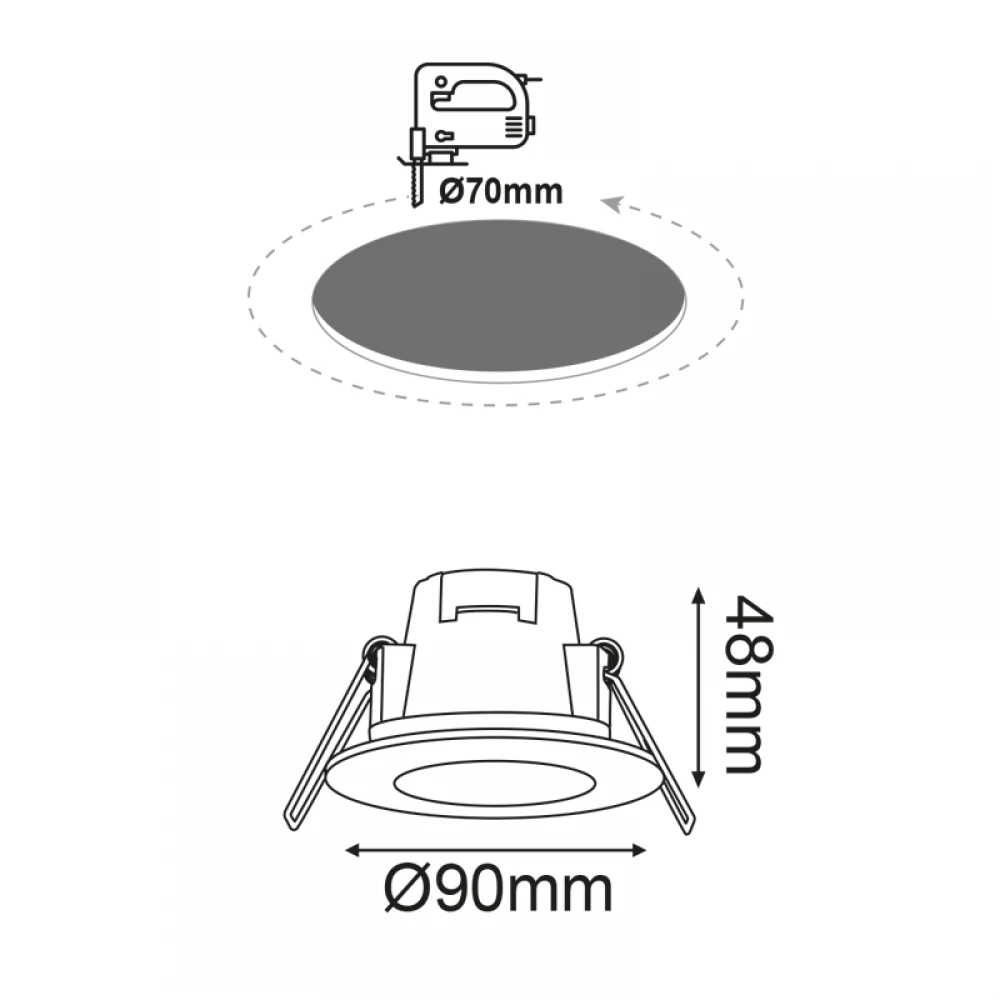 LED Χωνευτό Φωτιστικό Σποτ Λευκό Στρογγυλό Αδιάβροχο 5W 230V 120° IP65 VERA ACA