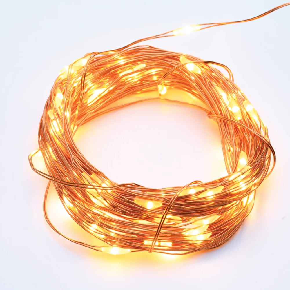 Fairy Lights Σειρά 20 LED Mini Λαμπάκια Μπαταρίας Με Χρονοδιακόπτη, Χάλκινο Καλώδιο Χαλκού, Θερμό Λευκό 2xAA IP44 2m+10cm- ACA Christmas