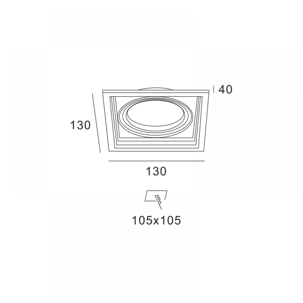 WHITE COLOR SPOT 1xGU10 130x130 ACA