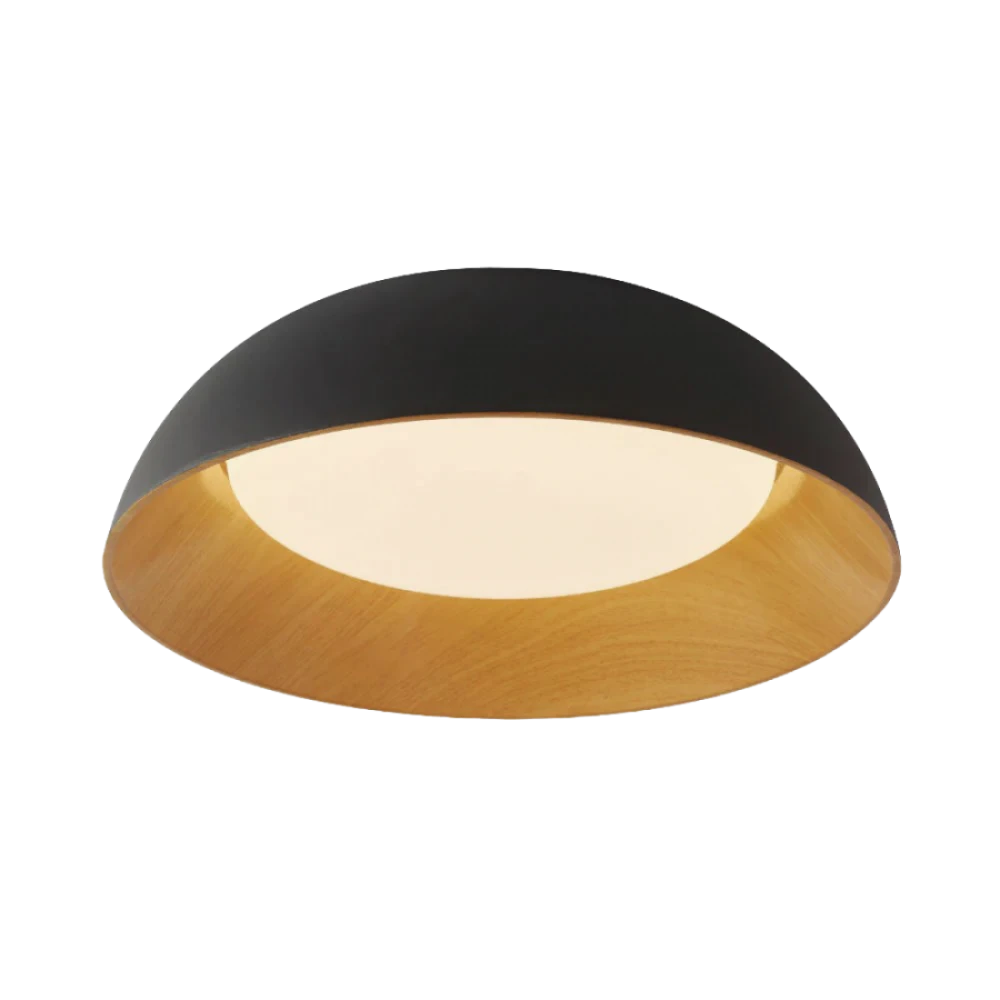 LED Φωτιστικό Οροφής Από Αλουμίνιο Μαύρο-Ξύλο Με Τηλεχειριστήριο 55W MADEIRA - LEGGENDA