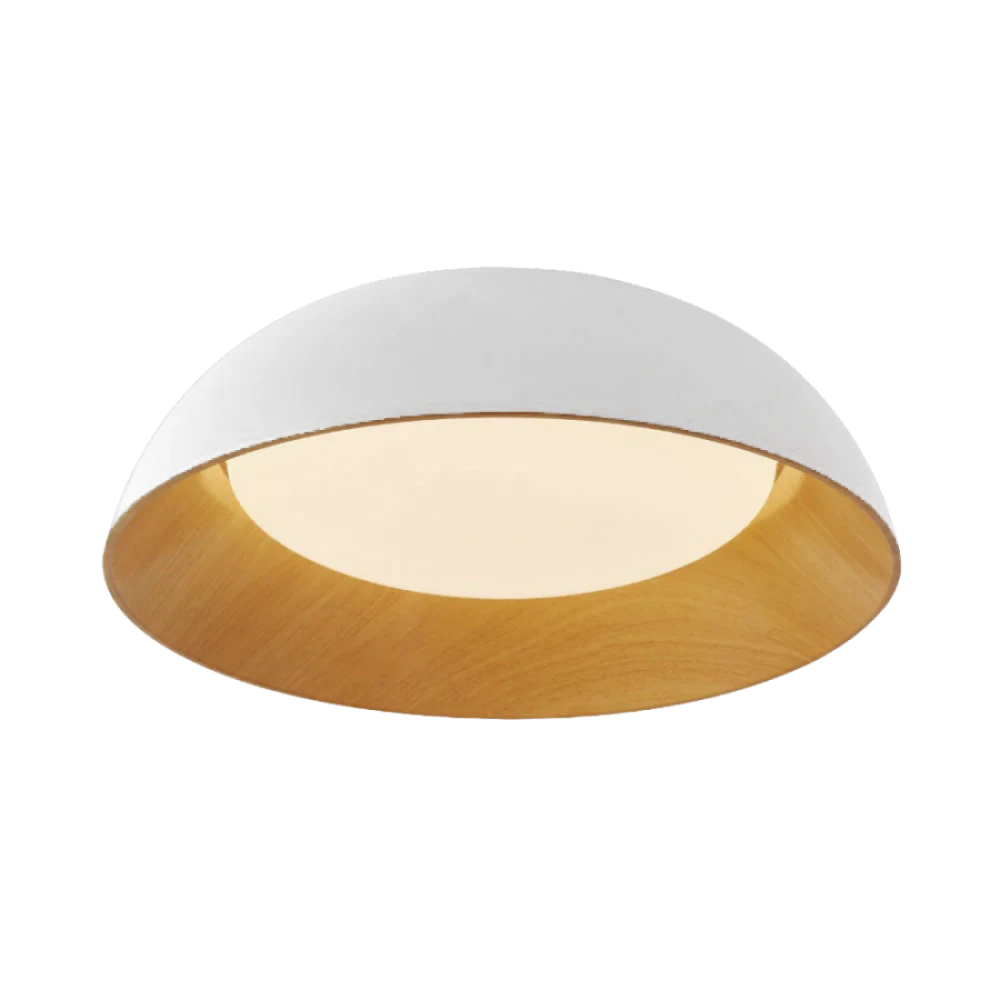 LED Φωτιστικό Οροφής Από Αλουμίνιο Λευκό-Ξύλο Με Τηλεχειριστήριο 55W MADEIRA LEGGENDA