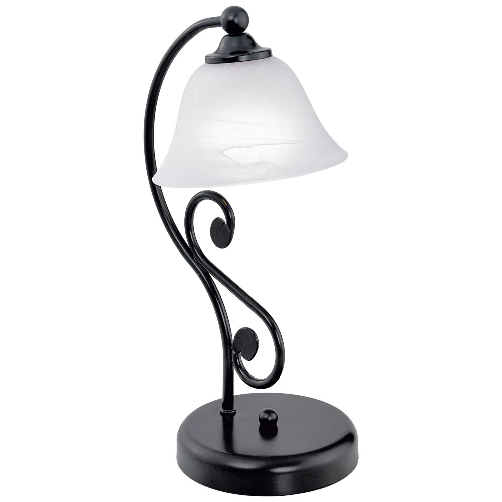 Επιτραπέζιο Φωτιστικό Μαύρο Με Γυαλί Alabaster 1 x E14 40W MURCIA Eglo