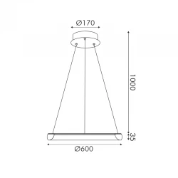 ΚΡΕΜΑΣΤΟ Φ/Σ LED 32W 2500LM CCT IP20  ΜΑΥΡΟ ΜΕΤΑΛΛΙΚΟ + ΑΚΡΥΛΙΚΟ - ACA