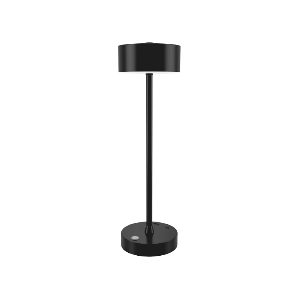 Crater Rechargeable LED 2W 3CCT Touch Επιτραπέζιο Φωτιστικό Μαύρο IP54 D:38cm x 11cm - it-Lighting