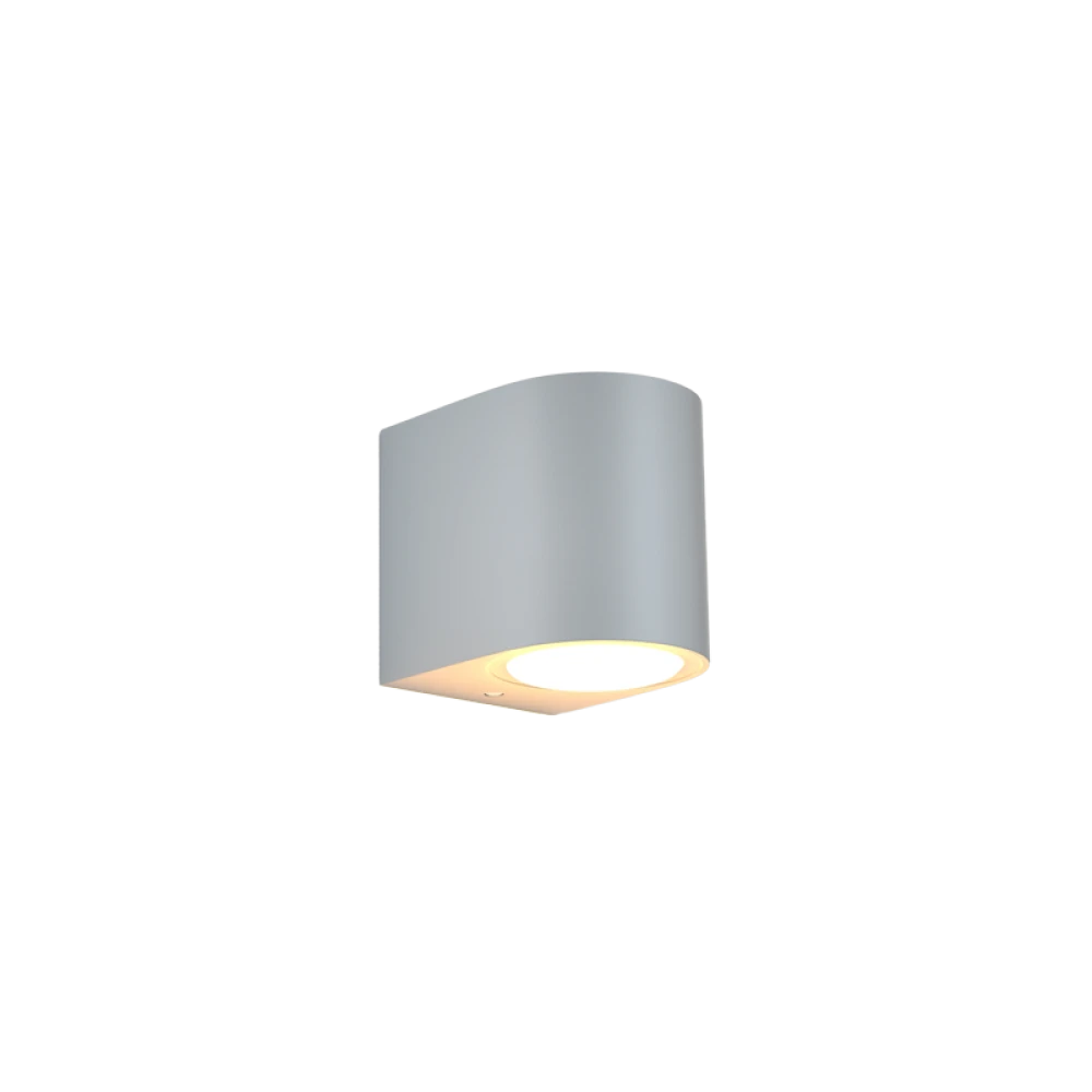 Powell 1xGU10 Απλίκα Up or Down Εξωτερικού Χώρου Γκρι IP54 D:9x8cm - it-Lighting