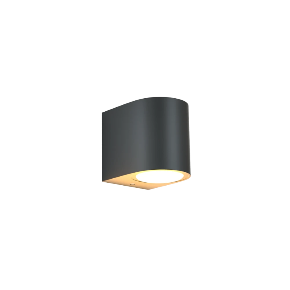 Powell 1xGU10 Απλίκα Up or Down Εξωτερικού Χώρου Ανθρακί IP54 D:9x8cm - it-Lighting