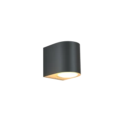 Powell 1xGU10 Απλίκα Up or Down Εξωτερικού Χώρου Ανθρακί IP54 D:9x8cm - it-Lighting