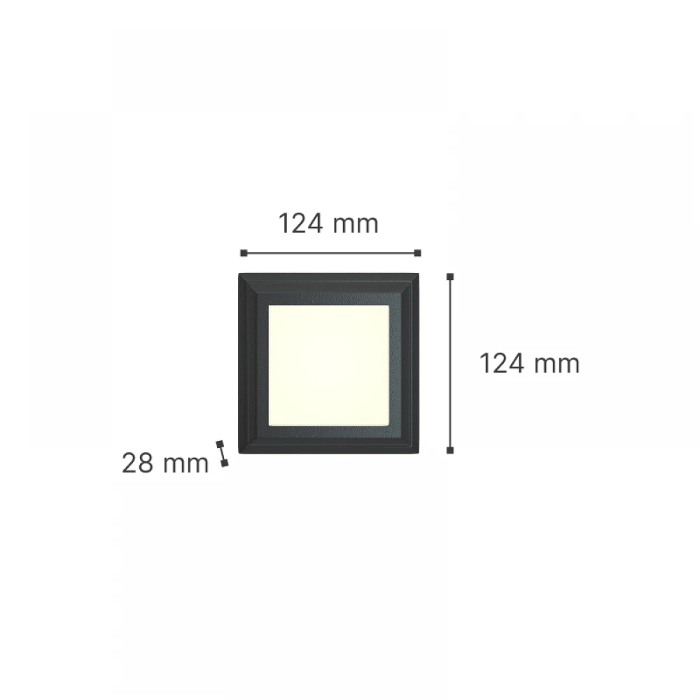George LED 3.5W 3CCT Απλίκα Εξωτερικού Χώρου Ανθρακί IP65 D:12.4cmx12.4cm - it-Lighting