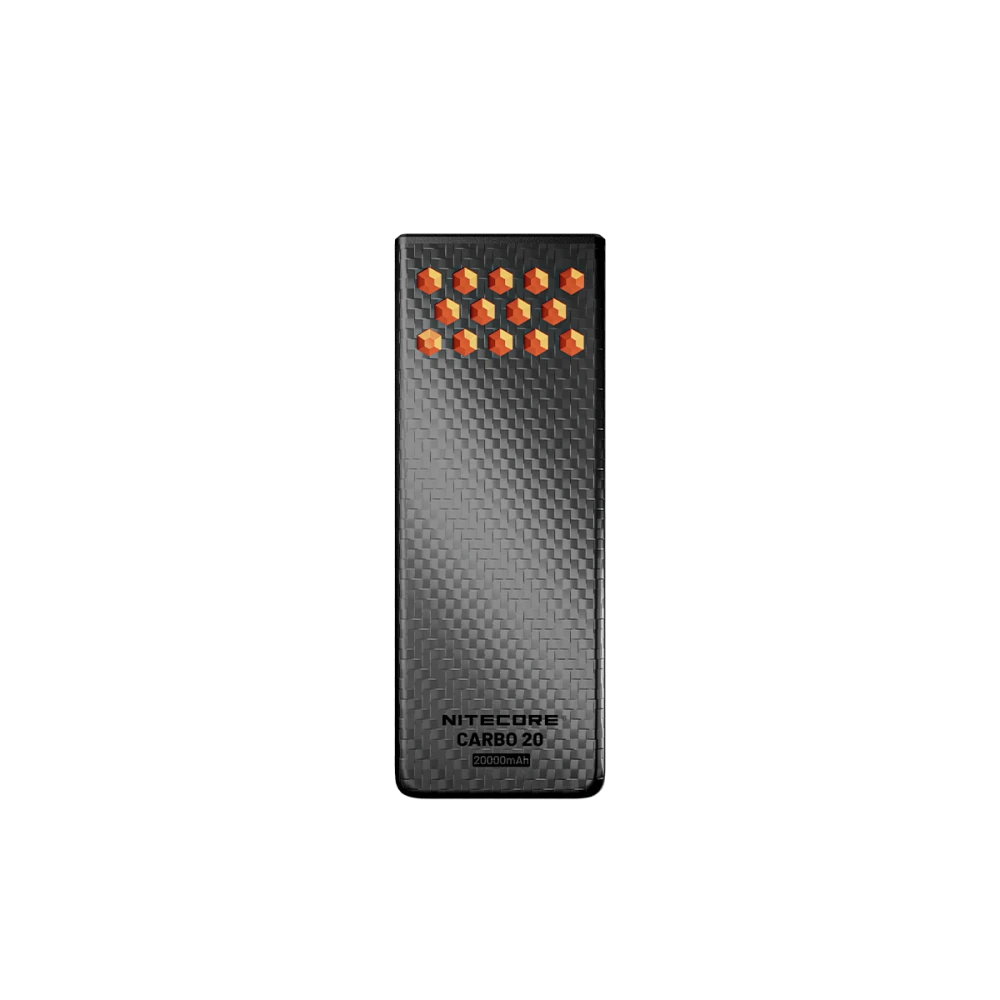 POWER BANK NITECORE CARBO 20, Carbon Fiber, Fast Charge, 65W MAX, ORANGE