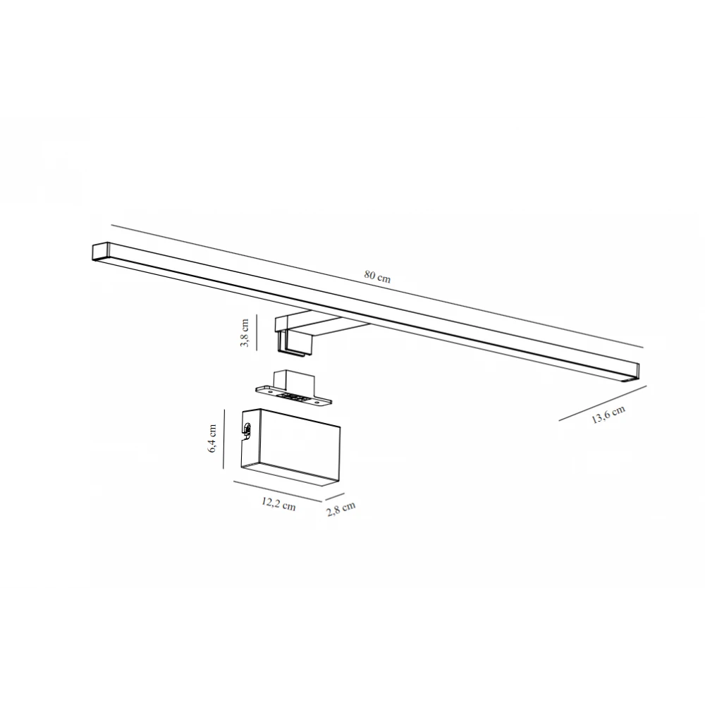 LED Φωτιστικό Μπάνιου Μαύρο 11.5W 3000K IP44 Marlee 80 - Nordlux