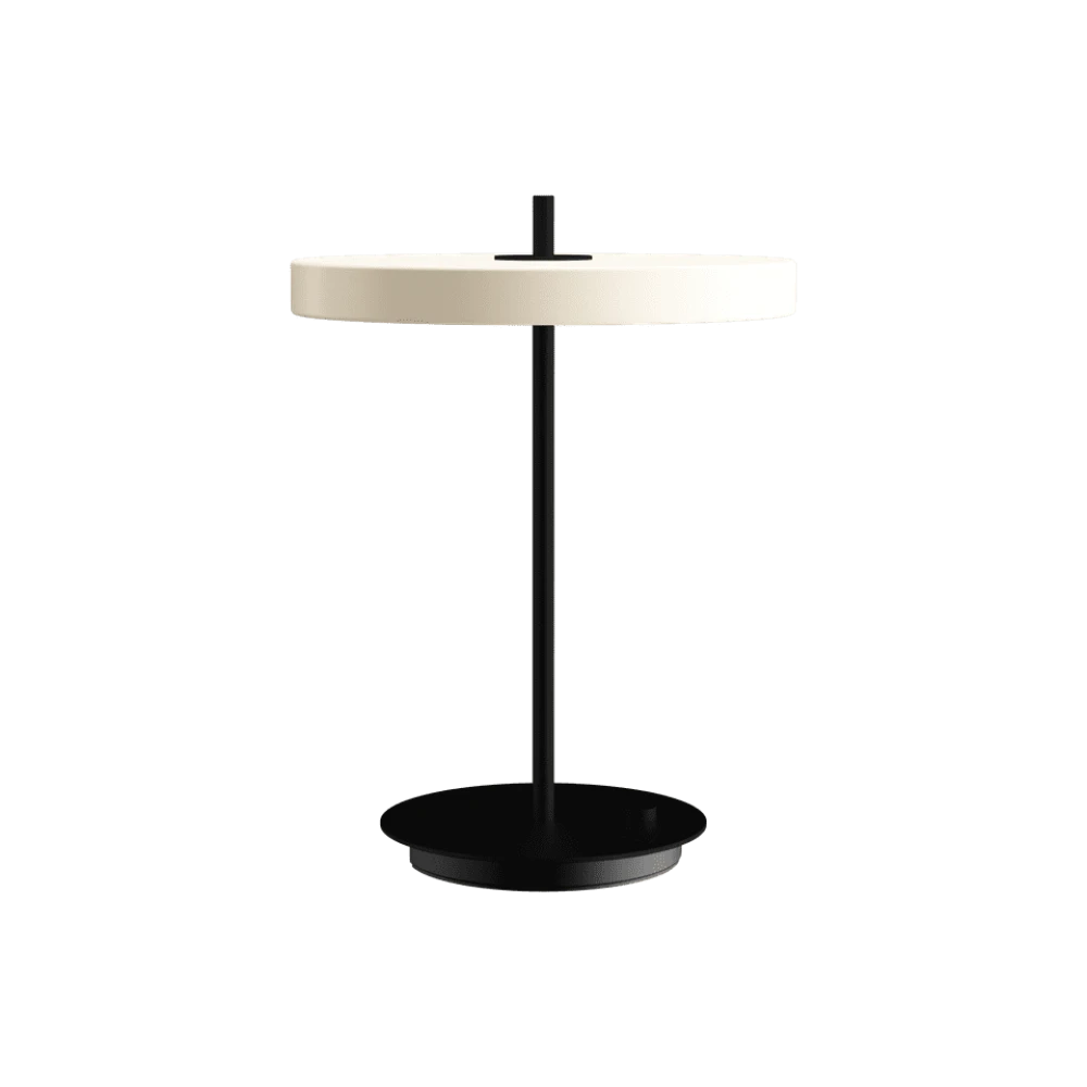 LED Πορτατίφ Asteria Table Pearl White/Black Stem 13W Φ31cm Dimmable by UMAGE