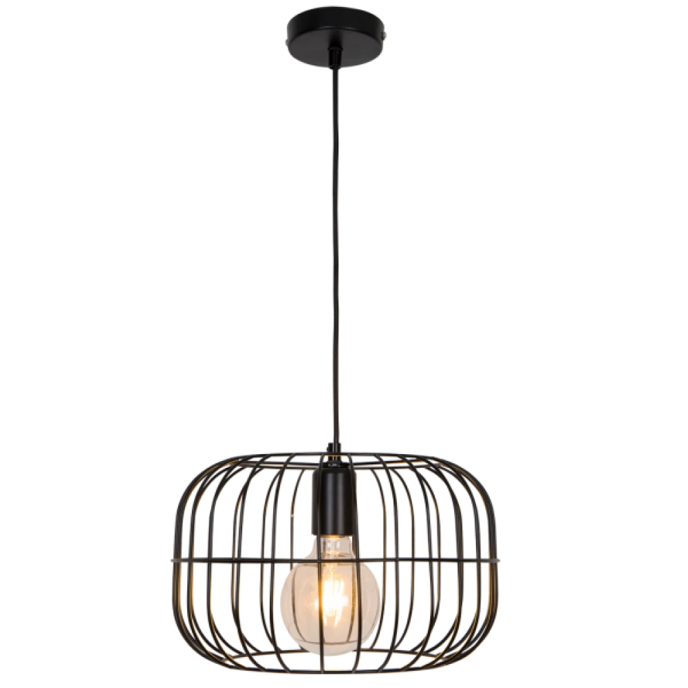 Κρεμαστό Μονόφωτο Φωτιστικό Μεταλλικό σε Μαύρο Ματ E27 Zenith VIOKEF