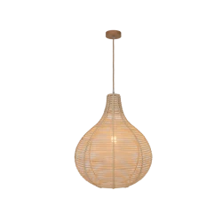 Κρεμαστό Φωτιστικό Μονόφωτο Από Rattan Ø42cm 1x E27 70W max BOLITA - Viokef