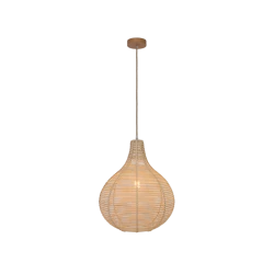 Κρεμαστό Φωτιστικό Μονόφωτο Από Rattan Ø30cm 1x E27 70W max BOLITA - Viokef