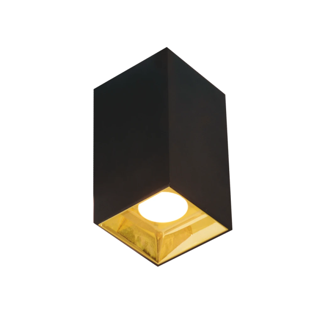 LED Σποτ Οροφής Σε Μαύρο SQUARE 76x76mm 12W GLAM- Viokef