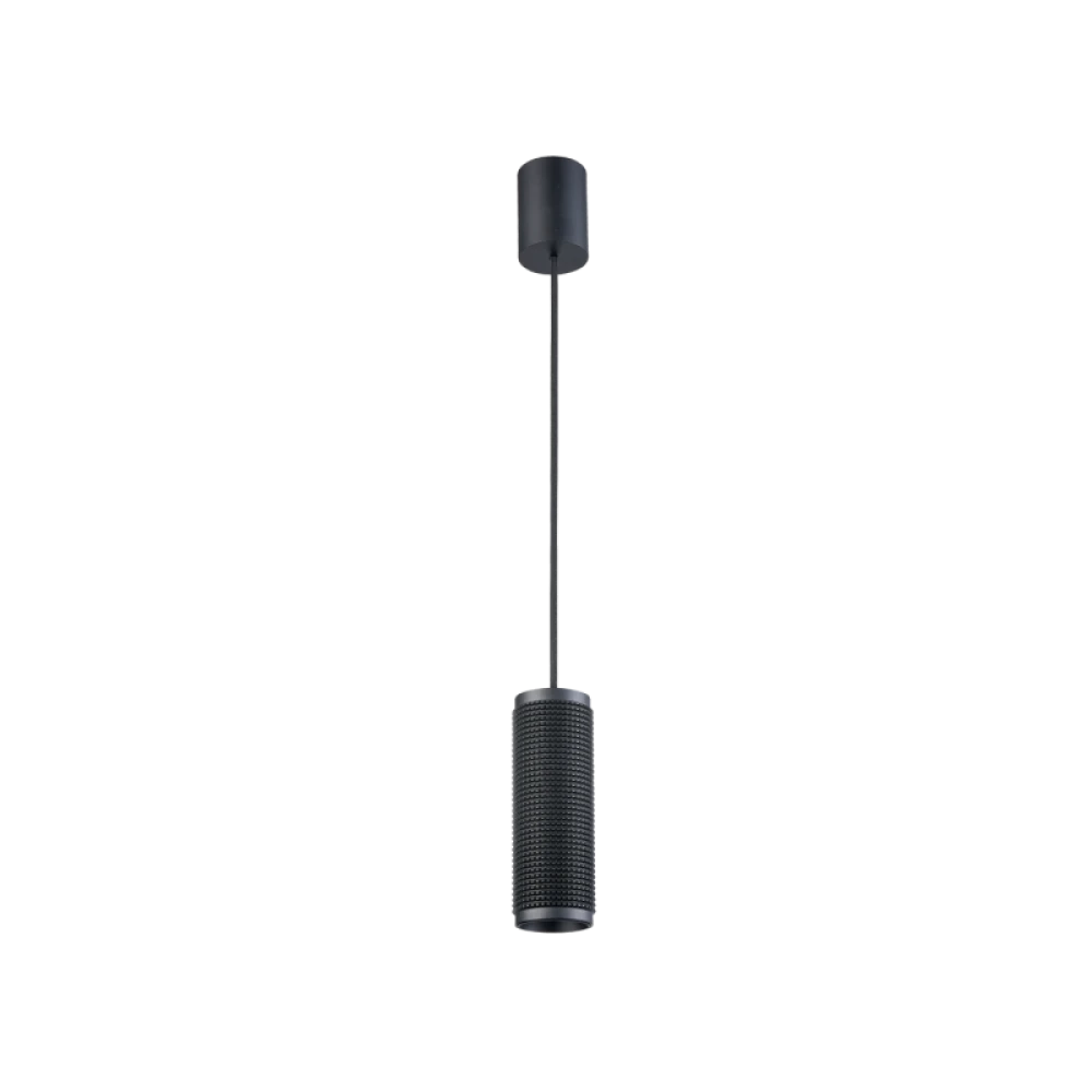 Κρεμαστό Φωτιστικό Μονόφωτο Μαύρο 1x GU10 35W max KNURL - Viokef