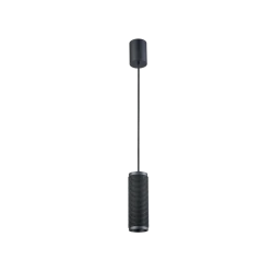 Κρεμαστό Φωτιστικό Μονόφωτο Μαύρο 1x GU10 35W max KNURL - Viokef