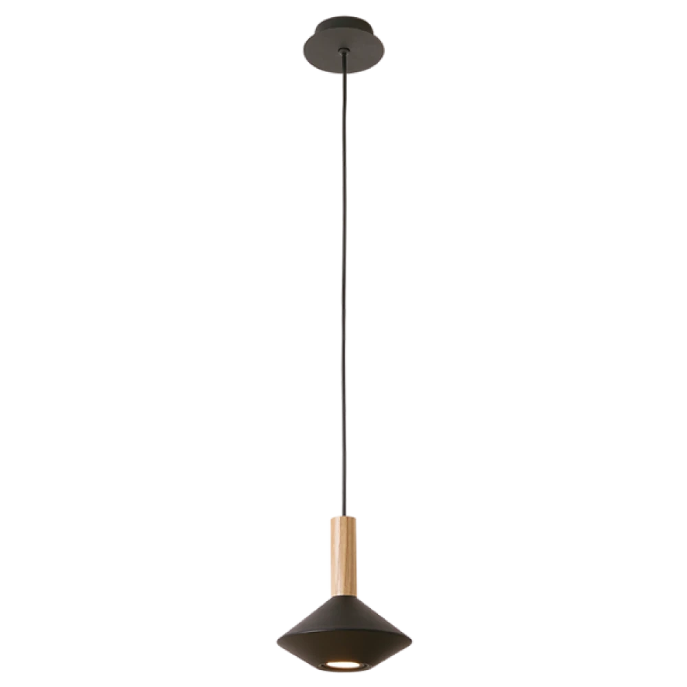 Κρεμαστό Φωτιστικό Μονόφωτο Μεταλλικό Σε Μαύρο Χρώμα 1x GU10 KONA VIOKEF