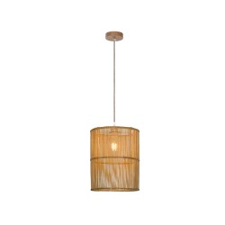 Κρεμαστό Φωτιστικό Μονόφωτο Από Rattan Ø26cm 1x E27 70W max LETA - Viokef