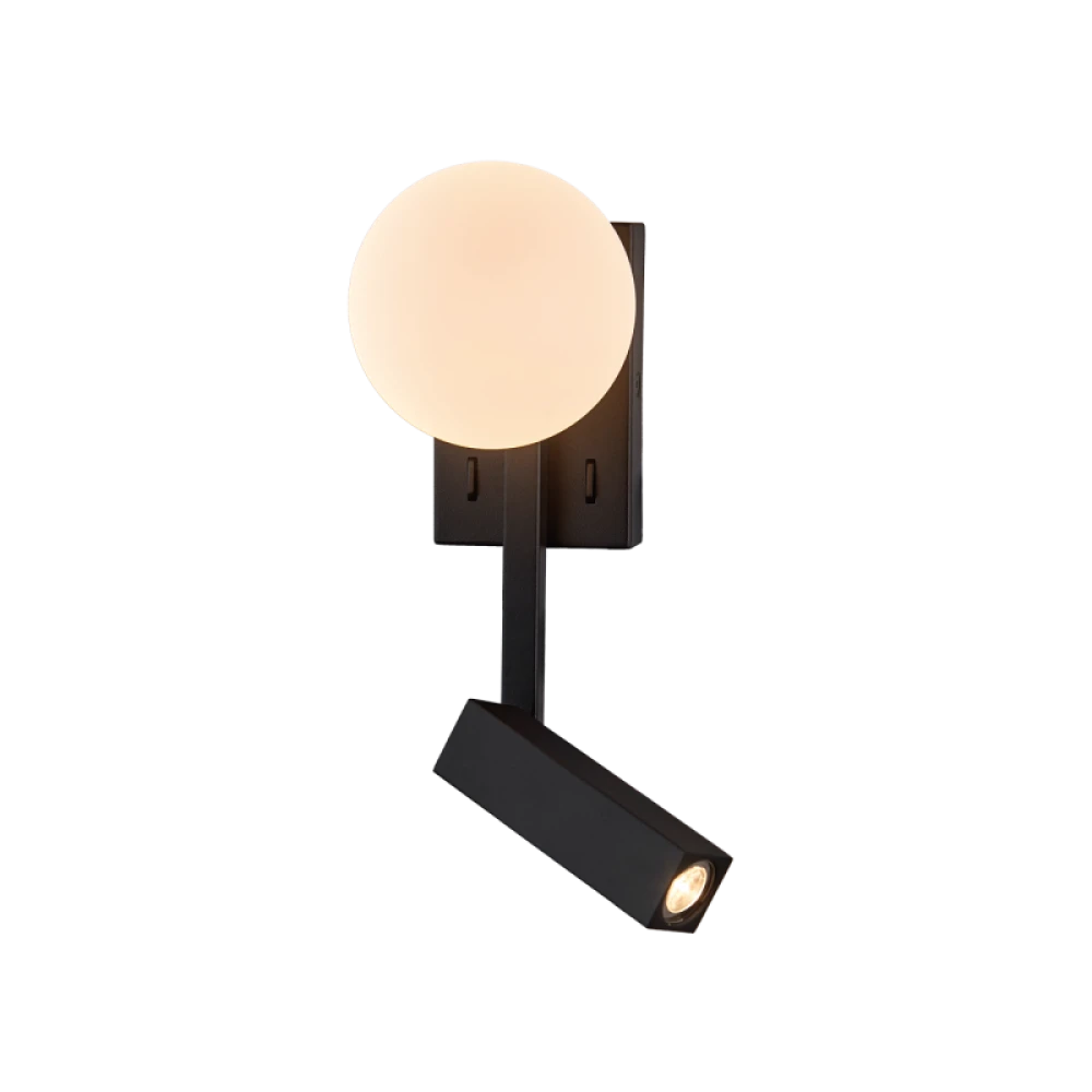LED Απλίκα Ανάγνωσης Μαύρη 5W + 3W REFLECT - Viokef