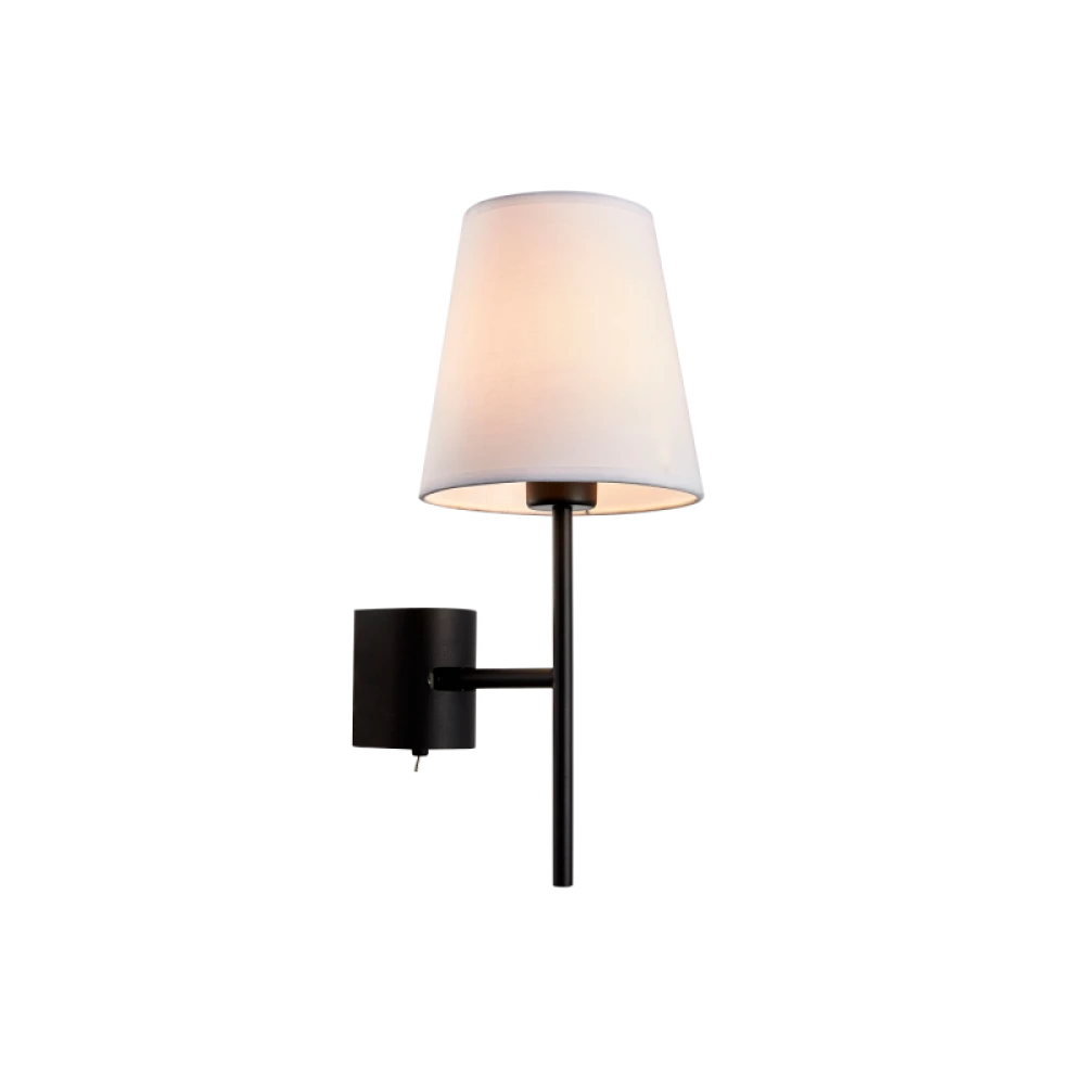 Απλίκα Σε Μαύρο Χρώμα Με Λευκό Καπέλο 1x E27 40W SONIA - Viokef