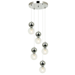 Κρεμαστό Φωτιστικό Πολύφωτο Μεταλλικό Με Γυαλί 5x G9 LED SYLIA VIOKEF