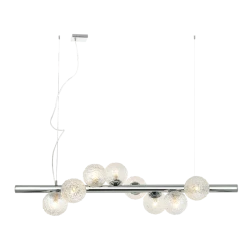 Κρεμαστό Φωτιστικό Ράγα Πολύφωτη Μεταλλική Με Γυαλί 8x G9 LED SYLIA VIOKEF