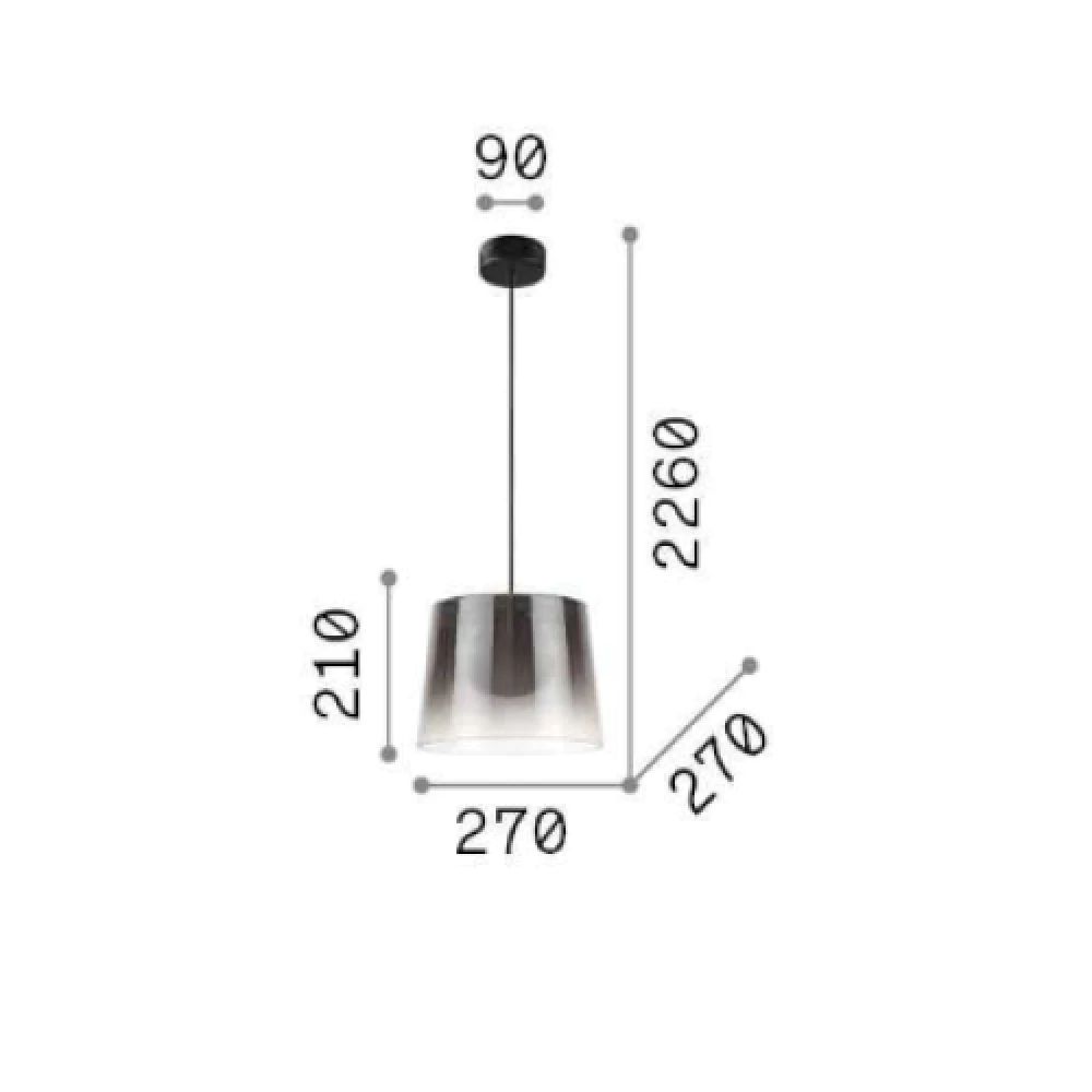 Φωτιστικό Οροφής Γυάλινο Διάφανο/Χάλκινο Ø27 Fade Sp1 - IDEAL LUX