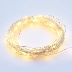 Fairy Lights 200 LED Λαμπάκια σε Σειρά Ρεύματος , Ασημί Καλώδιο Χαλκού Και 8 Προγράμματα, Θερμό 20m+3m 6W IP44 - ACA Christmas
