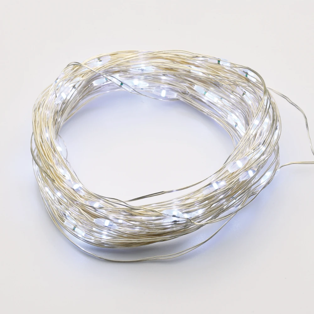 Fairy Lights 300 LED Λαμπάκια σε Σειρά Ρεύματος , Ασημί Καλώδιο Χαλκού Και 8 Προγράμματα, Ψυχρό Λευκό 30m+3m 7,2W IP44 - ACA Christmas